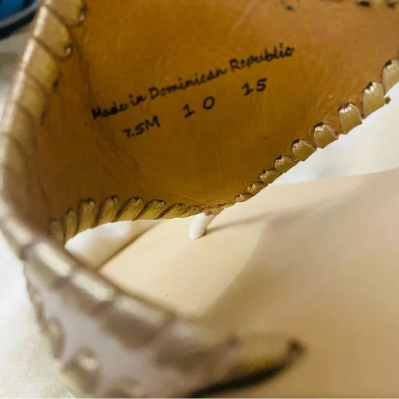 Jack Rogers Women Floral Sandals Leather Beige Sz 7.5 Summer Casual Beach Boho - Picture 10 of 11